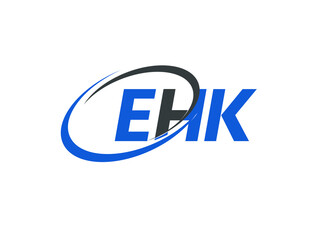 EHK letter creative modern elegant swoosh logo design