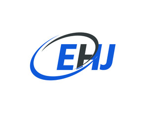 EHJ letter creative modern elegant swoosh logo design