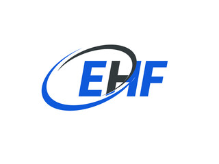 EHF letter creative modern elegant swoosh logo design