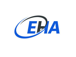 EHA letter creative modern elegant swoosh logo design