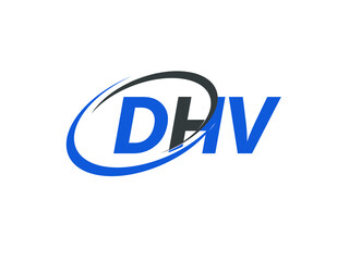 DHV letter creative modern elegant swoosh logo design
