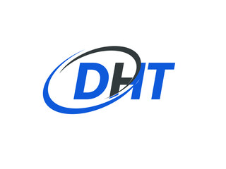 DHT letter creative modern elegant swoosh logo design