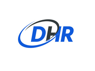 DHR letter creative modern elegant swoosh logo design