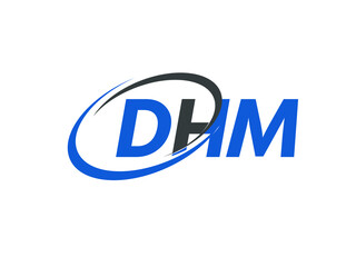DHM letter creative modern elegant swoosh logo design