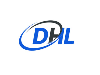 DHL letter creative modern elegant swoosh logo design