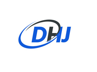 DHJ letter creative modern elegant swoosh logo design