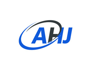 AHJ letter creative modern elegant swoosh logo design