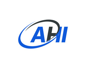 AHI letter creative modern elegant swoosh logo design