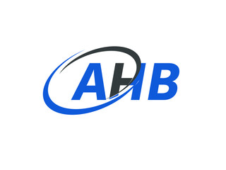 AHB letter creative modern elegant swoosh logo design
