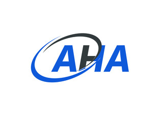 AHA letter creative modern elegant swoosh logo design