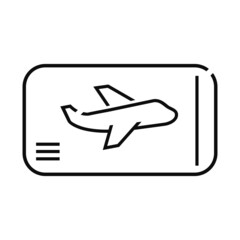 Airline ticket line design vector illustration