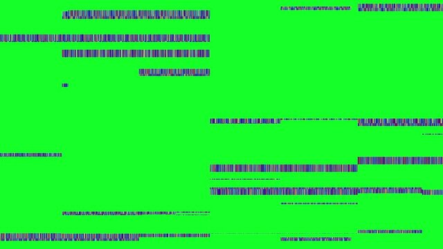 Digital pixel noise glitch effect on a green screen. The problems of the video signal of the TV of the 80s and interference on the screen. Glitch and VHS effect.