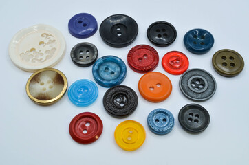 different buttons on a white background