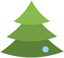 green christmas tree on white