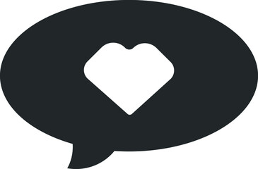 Love message icon vector black version 