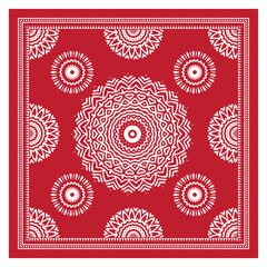 Bandana Shawl, Tablecloth Fabric Print, Silk Neck Scarf, Kerchief Design, Ornament Paisley, Square Pattern