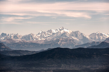 Fototapeta na wymiar Le Mont-Blanc depuis la Dôle