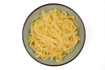 pasta on plate isolated on white background