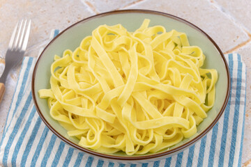 pasta on white plate 