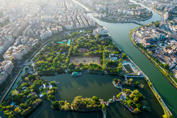 Fototapeta na wymiar Aerial photography of the old town of Shantou City, Guangdong Province, China