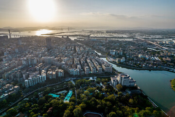 Obraz premium Aerial photography of the old town of Shantou City, Guangdong Province, China