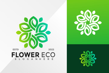 Nature Flower Eco Logo Design Vector illustration template