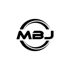 MBJ letter logo design with white background in illustrator, vector logo modern alphabet font overlap style. calligraphy designs for logo, Poster, Invitation, etc.	