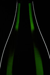 Green Champagne bottle graphically presented on black background
