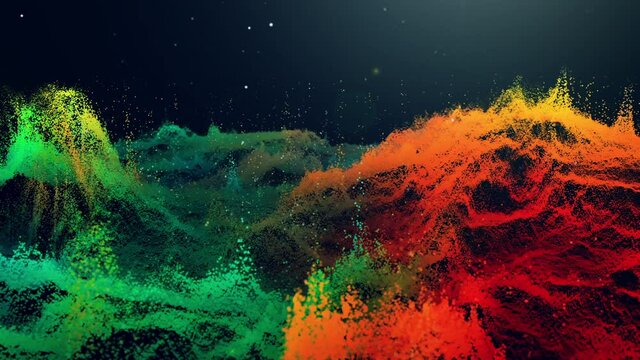 Animation of abstract colorful landscape