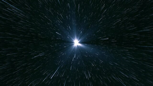 Travel through the space to magic light of deep universe Star-trails of Stars motion Astronomy Animation 4K