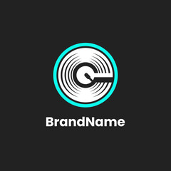 Modern DJ Music Logo initials E,  Recording Studios 