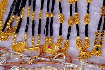 Ethnic traditional Indian Gold jewellery, art jewellery.