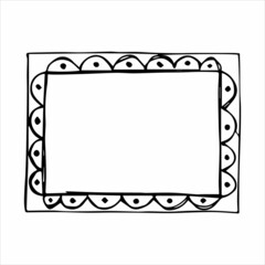 Hand drawn doodle style rectangular frame