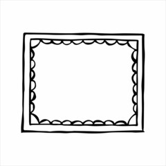 Hand drawn doodle style rectangular frame