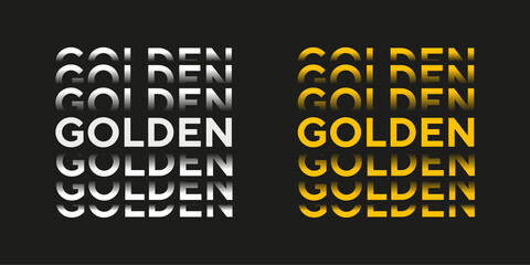 Golden new text effect typography design