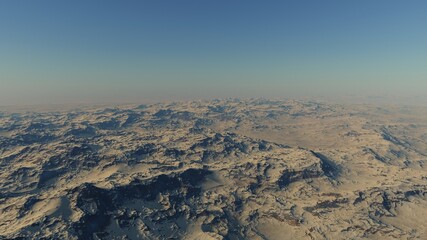 Fototapeta premium 3d rendered Space Art: Alien Planet - A Fantasy Landscape