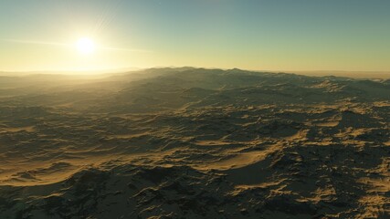 3d rendered Space Art: Alien Planet - A Fantasy Landscape
