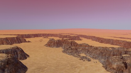 Fototapeta na wymiar 3d rendered Space Art: Alien Planet - A Fantasy Landscape