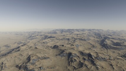Fototapeta premium 3d rendered Space Art: Alien Planet - A Fantasy Landscape