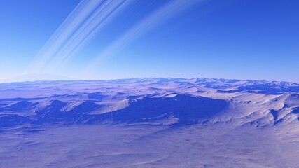 3d rendered Space Art: Alien Planet - A Fantasy Landscape