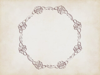 薔薇のアンティークフレーム、飾り枠