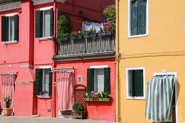 Fototapeta premium There are colorful apartments on Burano Island which is close to Venice.