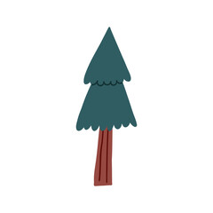 Green christmas tree cartoon