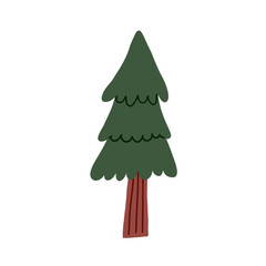 Fototapeta premium Green christmas tree hand drawn