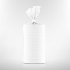 Vertical bag mockup with clip band. Vector illustration ready and simple to use for your design. Mockup will make the presentation look as realistic as possible. EPS10.	