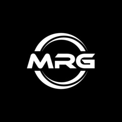 MRG letter logo design with black background in illustrator, vector logo modern alphabet font overlap style. calligraphy designs for logo, Poster, Invitation, etc.