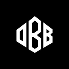 OBB letter logo design with polygon shape. OBB polygon and cube shape logo design. OBB hexagon vector logo template white and black colors. OBB monogram, business and real estate logo.