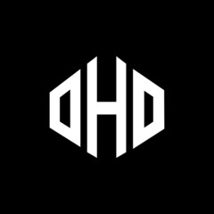 OHO letter logo design with polygon shape. OHO polygon and cube shape logo design. OHO hexagon vector logo template white and black colors. OHO monogram, business and real estate logo.