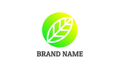 leaf logo in gradient color round shape