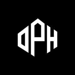 OPH letter logo design with polygon shape. OPH polygon and cube shape logo design. OPE hexagon vector logo template white and black colors. OPH monogram, business and real estate logo.